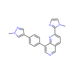 Cn1cc(-c2ccc(-c3cncc4ccc(-c5nccn5C)nc34)cc2)cn1 ZINC000653829408