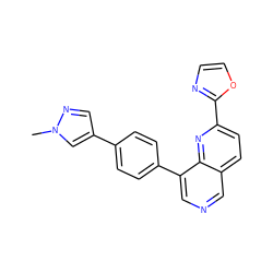 Cn1cc(-c2ccc(-c3cncc4ccc(-c5ncco5)nc34)cc2)cn1 ZINC000584615988