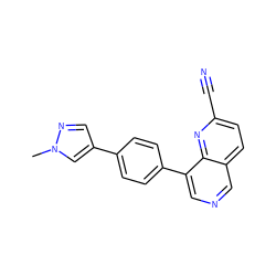 Cn1cc(-c2ccc(-c3cncc4ccc(C#N)nc34)cc2)cn1 ZINC000653838534