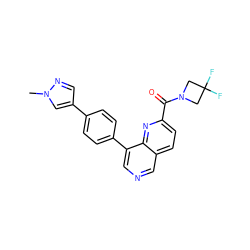 Cn1cc(-c2ccc(-c3cncc4ccc(C(=O)N5CC(F)(F)C5)nc34)cc2)cn1 ZINC000653838542