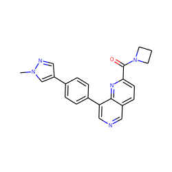 Cn1cc(-c2ccc(-c3cncc4ccc(C(=O)N5CCC5)nc34)cc2)cn1 ZINC000653838514