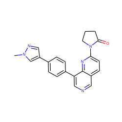 Cn1cc(-c2ccc(-c3cncc4ccc(N5CCCC5=O)nc34)cc2)cn1 ZINC000653834548