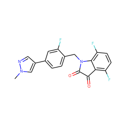 Cn1cc(-c2ccc(CN3C(=O)C(=O)c4c(F)ccc(F)c43)c(F)c2)cn1 ZINC000049793581