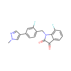 Cn1cc(-c2ccc(CN3C(=O)C(=O)c4cccc(F)c43)c(F)c2)cn1 ZINC000049785208