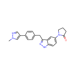 Cn1cc(-c2ccc(Cc3n[nH]c4ccc(N5CCCC5=O)cc34)cc2)cn1 ZINC000653742633