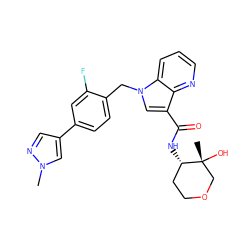 Cn1cc(-c2ccc(Cn3cc(C(=O)N[C@H]4CCOC[C@@]4(C)O)c4ncccc43)c(F)c2)cn1 ZINC000473134974