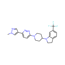 Cn1cc(-c2ccc(N3CCC(N4CCc5ccc(C(F)(F)F)cc54)CC3)nn2)cn1 ZINC000103242995