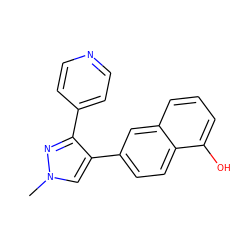 Cn1cc(-c2ccc3c(O)cccc3c2)c(-c2ccncc2)n1 ZINC000035905663