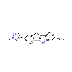 Cn1cc(-c2ccc3c(c2)C(=O)c2c-3[nH]c3cc(C#N)ccc23)cn1 ZINC000653900913