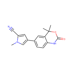 Cn1cc(-c2ccc3c(c2)C(C)(C)OC(=O)N3)cc1C#N ZINC000026272578