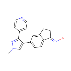 Cn1cc(-c2ccc3c(c2)CC/C3=N\O)c(-c2ccncc2)n1 ZINC000035941254