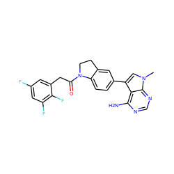 Cn1cc(-c2ccc3c(c2)CCN3C(=O)Cc2cc(F)cc(F)c2F)c2c(N)ncnc21 ZINC000095557278