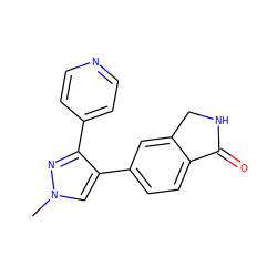 Cn1cc(-c2ccc3c(c2)CNC3=O)c(-c2ccncc2)n1 ZINC000062154059