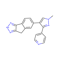 Cn1cc(-c2ccc3c(c2)Cc2n[nH]nc2-3)c(-c2ccncc2)n1 ZINC000071411080