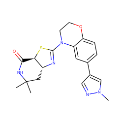 Cn1cc(-c2ccc3c(c2)N(C2=N[C@@H]4CC(C)(C)NC(=O)[C@H]4S2)CCO3)cn1 ZINC000095564456