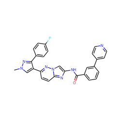 Cn1cc(-c2ccc3nc(NC(=O)c4cccc(-c5ccncc5)c4)cn3n2)c(-c2ccc(F)cc2)n1 ZINC001772599066