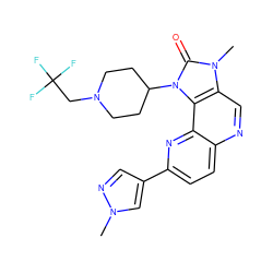 Cn1cc(-c2ccc3ncc4c(c3n2)n(C2CCN(CC(F)(F)F)CC2)c(=O)n4C)cn1 ZINC000118545079