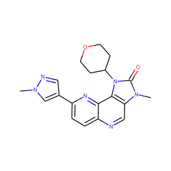 Cn1cc(-c2ccc3ncc4c(c3n2)n(C2CCOCC2)c(=O)n4C)cn1 ZINC000118536281