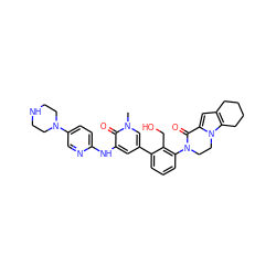 Cn1cc(-c2cccc(N3CCn4c(cc5c4CCCC5)C3=O)c2CO)cc(Nc2ccc(N3CCNCC3)cn2)c1=O ZINC000116055431