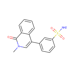 Cn1cc(-c2cccc(S(N)(=O)=O)c2)c2ccccc2c1=O ZINC001240165249