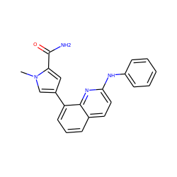 Cn1cc(-c2cccc3ccc(Nc4ccccc4)nc23)cc1C(N)=O ZINC000222350115