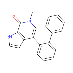 Cn1cc(-c2ccccc2-c2ccccc2)c2cc[nH]c2c1=O ZINC000146321957