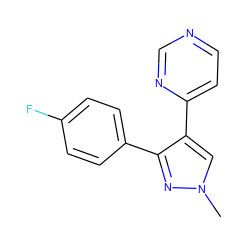 Cn1cc(-c2ccncn2)c(-c2ccc(F)cc2)n1 ZINC000063298102