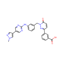 Cn1cc(-c2cnc(Nc3cccc(Cn4nc(-c5cccc(C(=O)O)c5)ccc4=O)c3)nc2)cn1 ZINC000653695805