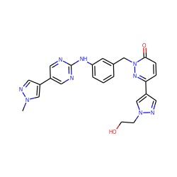 Cn1cc(-c2cnc(Nc3cccc(Cn4nc(-c5cnn(CCO)c5)ccc4=O)c3)nc2)cn1 ZINC000653695770