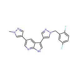 Cn1cc(-c2cnc3[nH]cc(-c4cnn(Cc5cc(F)ccc5F)c4)c3c2)cn1 ZINC000095921281