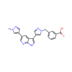 Cn1cc(-c2cnc3[nH]cc(-c4cnn(Cc5cccc(C(=O)O)c5)c4)c3c2)cn1 ZINC000096282985