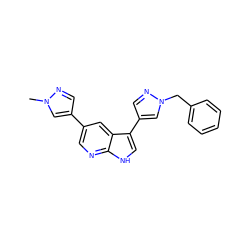 Cn1cc(-c2cnc3[nH]cc(-c4cnn(Cc5ccccc5)c4)c3c2)cn1 ZINC000096282989