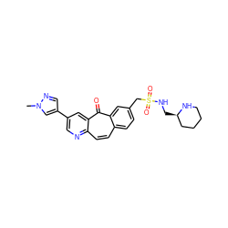 Cn1cc(-c2cnc3ccc4ccc(CS(=O)(=O)NC[C@@H]5CCCCN5)cc4c(=O)c3c2)cn1 ZINC000095583049