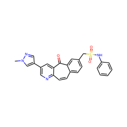 Cn1cc(-c2cnc3ccc4ccc(CS(=O)(=O)Nc5ccccc5)cc4c(=O)c3c2)cn1 ZINC000095582792