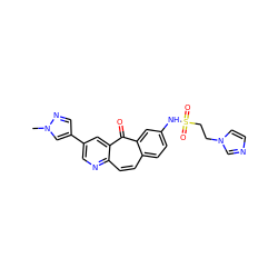 Cn1cc(-c2cnc3ccc4ccc(NS(=O)(=O)CCn5ccnc5)cc4c(=O)c3c2)cn1 ZINC000072109677