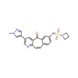 Cn1cc(-c2cnc3ccc4ccc(NS(=O)(=O)N5CCC5)cc4c(=O)c3c2)cn1 ZINC000072110805