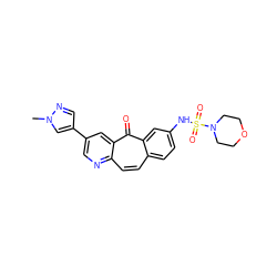 Cn1cc(-c2cnc3ccc4ccc(NS(=O)(=O)N5CCOCC5)cc4c(=O)c3c2)cn1 ZINC000034873704