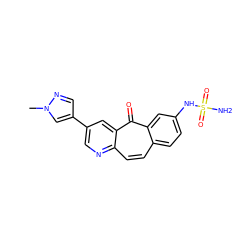 Cn1cc(-c2cnc3ccc4ccc(NS(N)(=O)=O)cc4c(=O)c3c2)cn1 ZINC000072112667