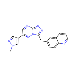 Cn1cc(-c2cnc3nnc(Cc4ccc5ncccc5c4)n3n2)cn1 ZINC000200615593