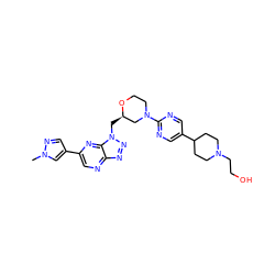 Cn1cc(-c2cnc3nnn(C[C@@H]4CN(c5ncc(C6CCN(CCO)CC6)cn5)CCO4)c3n2)cn1 ZINC001772573522