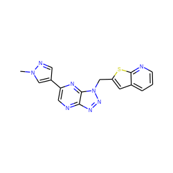 Cn1cc(-c2cnc3nnn(Cc4cc5cccnc5s4)c3n2)cn1 ZINC000149915876