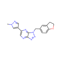 Cn1cc(-c2cnc3nnn(Cc4ccc5c(c4)CCO5)c3n2)cn1 ZINC000095554249