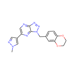 Cn1cc(-c2cnc3nnn(Cc4ccc5c(c4)OCCO5)c3n2)cn1 ZINC000095552712