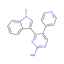 Cn1cc(-c2nc(N)ncc2-c2ccncc2)c2ccccc21 ZINC000043015537