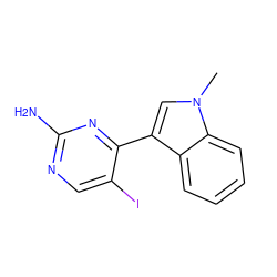 Cn1cc(-c2nc(N)ncc2I)c2ccccc21 ZINC000043024825