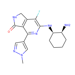 Cn1cc(-c2nc(N[C@@H]3CCCC[C@@H]3N)c(F)c3c2C(=O)NC3)cn1 ZINC000117713062