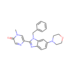 Cn1cc(-c2nc3ccc(N4CCOCC4)cc3n2Cc2ccccc2)ncc1=O ZINC001772632533