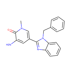 Cn1cc(-c2nc3ccccc3n2Cc2ccccc2)cc(N)c1=O ZINC001772612534