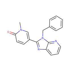 Cn1cc(-c2nc3cccnc3n2Cc2ccccc2)ccc1=O ZINC001772581617