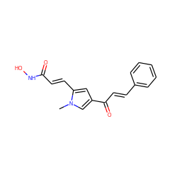 Cn1cc(C(=O)/C=C/c2ccccc2)cc1/C=C/C(=O)NO ZINC000013493185